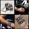 Vòng tay da PU Rock Punk Gothic - Dây đeo cổ tay Edgy cho buổi hòa nhạc & tiệc tùng, giảm còn 64.798₫