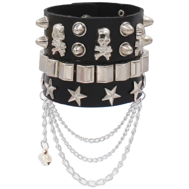 Vòng tay da PU Rock Punk Gothic - Dây đeo cổ tay Edgy cho buổi hòa nhạc & tiệc tùng, giảm còn 64.798₫ 2
