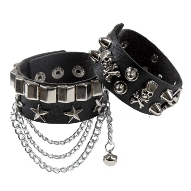 Vòng tay da PU Rock Punk Gothic - Dây đeo cổ tay Edgy cho buổi hòa nhạc & tiệc tùng, giảm còn 64.798₫ 3