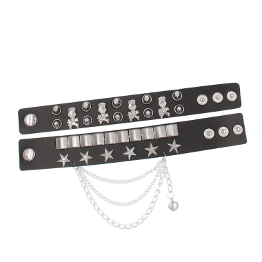 Vòng tay da PU Rock Punk Gothic - Dây đeo cổ tay Edgy cho buổi hòa nhạc & tiệc tùng, giảm còn 64.798₫ 5