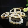 Vòng tay đá thạch anh giả Hetian màu trắng ngọc, hạt 6-12mm, thiết kế tinh tế, giá ưu đãi 287.484 VND