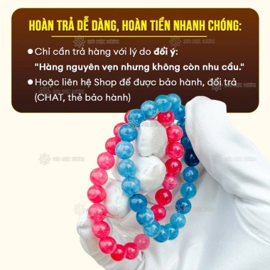 Vòng tay đá tự nhiên cao cấp phong thủy mệnh Kim Mộc Thủy Hỏa Thổ Mộc Hương nam nữ