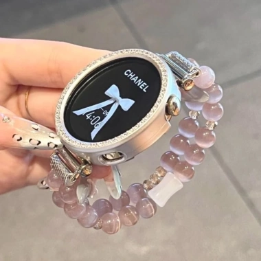 Vòng Tay Đàn Hồi iWatch Đính Hạt Dây Đeo Đồng Hồ S8 7 6 SE 5 40‑45mm Mã Não Ngọc Trai - Giá 149k Giảm 116k