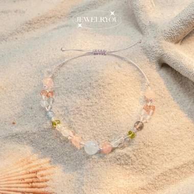 Vòng tay dây sáp nữ AURORA JEWELRYOU mix đá tự nhiên - năng lượng tích cực, 703.000₫