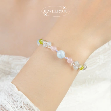 Vòng tay dây sáp nữ AURORA JEWELRYOU mix đá tự nhiên - năng lượng tích cực, 703.000₫