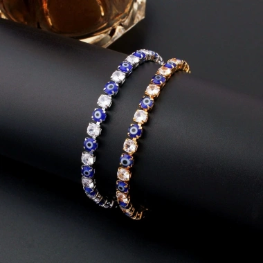 Vòng Tay Dây Xích Tennis Mắt Quỷ Zircon Nam - Phong Cách Cặp Đôi, 102.484₫ 2
