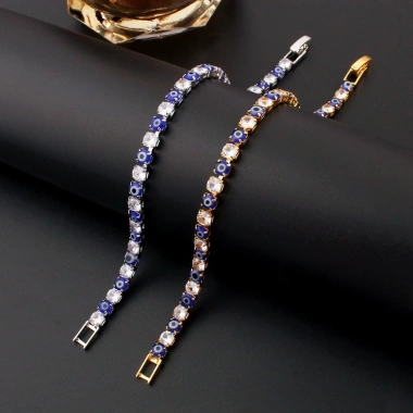 Vòng Tay Dây Xích Tennis Mắt Quỷ Zircon Nam - Phong Cách Cặp Đôi, 102.484₫ 4