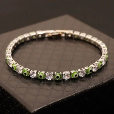 Vòng Tay Dây Xích Tennis Mắt Quỷ Zircon Nam - Phong Cách Cặp Đôi, 102.484₫ 8