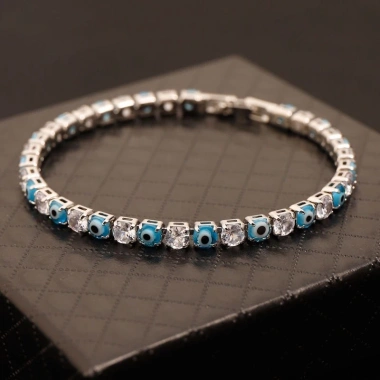 Vòng Tay Dây Xích Tennis Mắt Quỷ Zircon Nam - Phong Cách Cặp Đôi, 102.484₫ 10