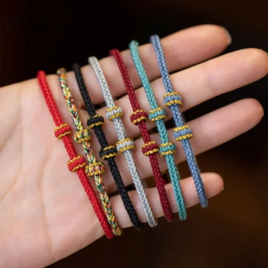Vòng tay dệt DIY điều chỉnh - Dây đỏ vintage cho người lớn, trẻ em, quà may mắn, bán chạy