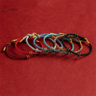 Vòng tay dệt DIY điều chỉnh - Dây đỏ vintage cho người lớn, trẻ em, quà may mắn, bán chạy