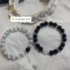 Vòng tay đôi hạt obsidian thiết kế vintage phong cách, quà tặng thời trang 2