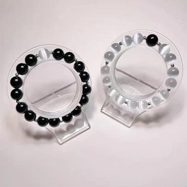Vòng tay đôi hạt obsidian thiết kế vintage phong cách, quà tặng thời trang 3