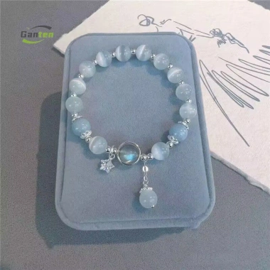Vòng tay đôi hạt obsidian thiết kế vintage phong cách, quà tặng thời trang 6