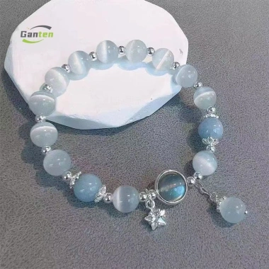 Vòng tay đôi hạt obsidian thiết kế vintage phong cách, quà tặng thời trang 7