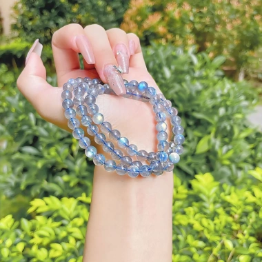 Vòng Tay Hắc Nguyệt Labradorite 7.5ly – Ánh Xà Cừ, Lắc Phong Thủy, Ngọc Trai Trường Thịnh, 408.807₫ 5