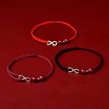 Vòng tay Handmade Cinnabar vô cực phong cách Trung Quốc Thu hút giàu có, quà may mắn 38,410₫