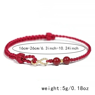 Vòng tay Handmade Cinnabar vô cực phong cách Trung Quốc Thu hút giàu có, quà may mắn 38,410₫