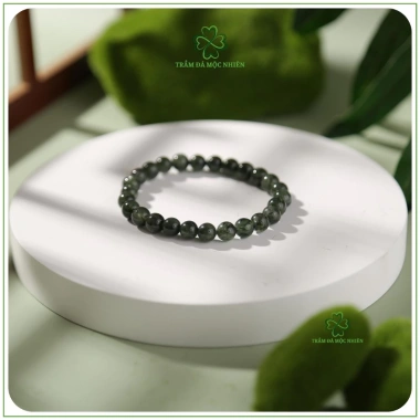 Vòng Tay Hạt Tròn Thạch Anh Tóc Xanh Tự Nhiên - Phong Thủy Mộc - Giảm Giá 20% Chỉ 921.500₫