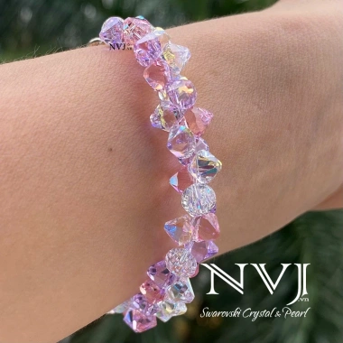 Vòng tay hồng tím pha lê Swarovski - Quà tặng NVJ 8/3, 20/10, sinh nhật, lễ Tết, giá 531k 3