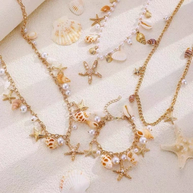 Vòng tay lắc tay sao biển ốc mix hạt, charm du lịch Bohemian phụ kiện chụp hình 8 Vòng tay lắc tay sao biển ốc mix hạt, charm du lịch Bohemian phụ kiện chụp hình 8