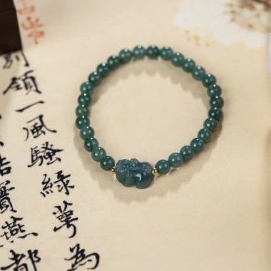 Vòng Tay Lam Ngọc Type A 6ly Charm Tỳ Hưu Phong Thuỷ - Ngọc Trai Trường Thịnh 7 Vòng Tay Lam Ngọc Type A 6ly Charm Tỳ Hưu Phong Thuỷ - Ngọc Trai Trường Thịnh 7