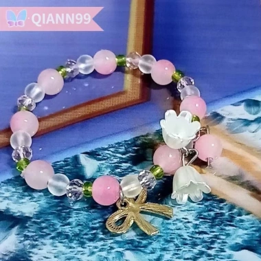 Vòng tay Lily of the Valley mới - Pha lê hồng, phụ kiện thời trang tươi mát cho bé gái 2