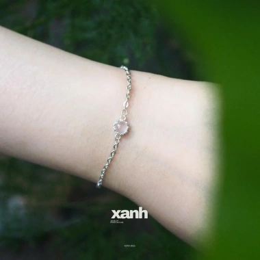 Vòng tay Linh Lan đá Moonstone, Thạch anh hồng, Aquamarine, Garnet - Phong thủy thiên nhiên Xanh Jewelry 7