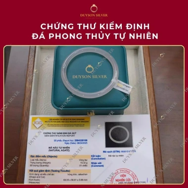 Vòng tay mã não trắng tự nhiên Bạch Nguyệt Quang phong thủy khởi quang Duyson Gems - Giá 592k 3