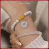 Vòng tay mã não trắng tự nhiên Bạch Nguyệt Quang phong thủy khởi quang Duyson Gems - Giá 592k 6