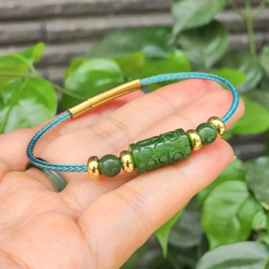 Vòng tay mix charm phong thủy ngọc xanh bích thiên nhiên - Giá ưu đãi 315.000đ 2