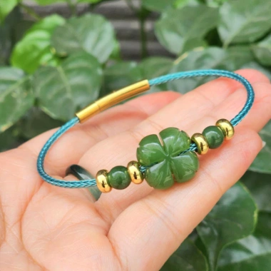 Vòng tay mix charm phong thủy ngọc xanh bích thiên nhiên - Giá ưu đãi 315.000đ 4