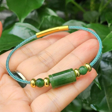Vòng tay mix charm phong thủy ngọc xanh bích thiên nhiên - Giá ưu đãi 315.000đ 7