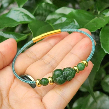 Vòng tay mix charm phong thủy ngọc xanh bích thiên nhiên - Giá ưu đãi 315.000đ 8