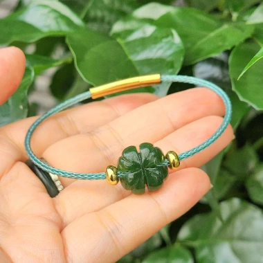 Vòng tay mix charm phong thủy ngọc xanh bích thiên nhiên - Giá ưu đãi 315.000đ 10