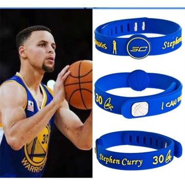 Vòng Tay NBA Silicone Điều Chỉnh Logo Kobe và Curry Bóng Rổ Baller Giá 37.400 VND