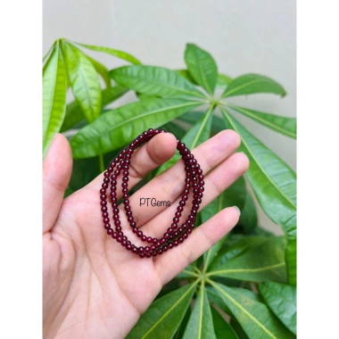 Vòng Tay Ngọc Hồng Lựu Garnet 4mm - Hợp Mệnh Hỏa Thổ - PTGems Giá Ưu Đãi 120k 4
