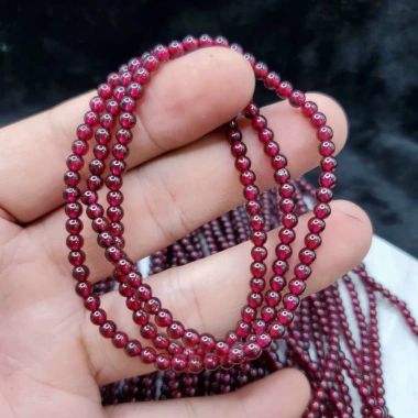 Vòng Tay Ngọc Hồng Lựu Garnet 4mm - Hợp Mệnh Hỏa Thổ - PTGems Giá Ưu Đãi 120k 6