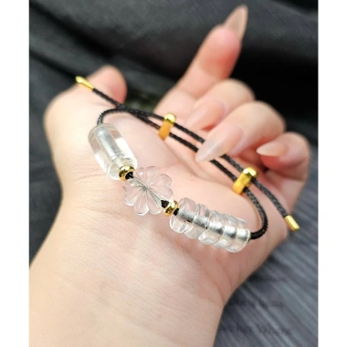 Vòng Tay Ngũ Thạch Anh Trắng Mix Lụ Thống + Cỏ Bốn Lá - Phong Thủy Năng Lượng Tốt Giá 1.09 Triệu Giảm 22%
