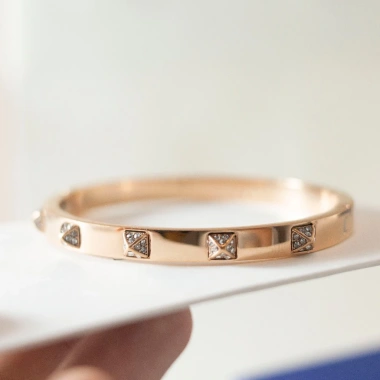 Vòng tay nữ đá vàng hồng cao cấp, lắc tay Swarovski, fullbox - Giá 770.000₫