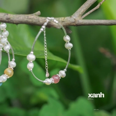 Vòng tay nữ ngọc trai và đá thiên nhiên may mắn - Xanh Jewelry, giá 468.000đ giảm 20%