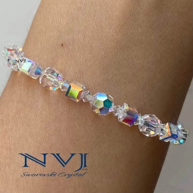 Vòng tay pha lê Swarovski hạt vuông 4 ly & tròn 4,6 ly - NVJ giảm còn 405.000₫ 6