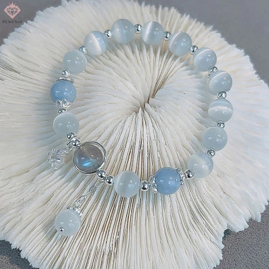 Vòng tay pha lê xanh biển Opal nguyên bản cho bé gái - phụ kiện trang sức mới giá ưu đãi 31.350₫