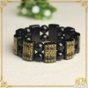 Vòng tay phong thủy đá obsidian đen mặt vuông khắc lục tự đại minh chú - giảm giá 369.000 VND 3