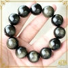 Vòng Tay Phong Thủy Đá Obsidian Núi Lửa Hạt Tròn Vân Vàng Đen - Giá Ưu Đãi 349k