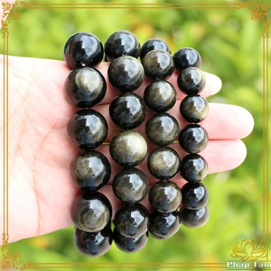Vòng Tay Phong Thủy Đá Obsidian Núi Lửa Hạt Tròn Vân Vàng Đen - Giá Ưu Đãi 349k 2 Vòng Tay Phong Thủy Đá Obsidian Núi Lửa Hạt Tròn Vân Vàng Đen - Giá Ưu Đãi 349k 2