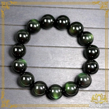 Vòng Tay Phong Thủy Đá Obsidian Xanh Đen Tự Nhiên Hạng 5A - Giá 349.000 VNĐ Vòng Tay Phong Thủy Đá Obsidian Xanh Đen Tự Nhiên Hạng 5A - Giá 349.000 VNĐ