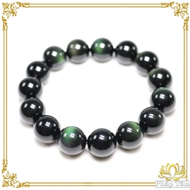 Vòng Tay Phong Thủy Đá Obsidian Xanh Đen Tự Nhiên Hạng 5A - Giá 349.000 VNĐ 4 Vòng Tay Phong Thủy Đá Obsidian Xanh Đen Tự Nhiên Hạng 5A - Giá 349.000 VNĐ 4