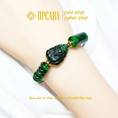 Vòng tay phong thủy hồ ly chúa lũ thống trơn ngũ điếu xanh đen, Tài lộc, tình duyên, mệnh mộc hỏa, UPCARA 2 Vòng tay phong thủy hồ ly chúa lũ thống trơn ngũ điếu xanh đen, Tài lộc, tình duyên, mệnh mộc hỏa, UPCARA 2