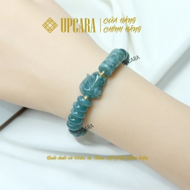Vòng tay phong thuỷ hồ ly Lu thống ngũ điếu mệnh Ngọc chuẩn Tuyp A hạt 6-8mm UPCARA giảm 22%